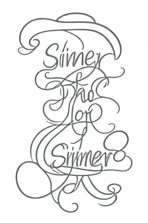 sinner letterings tattoo design idea