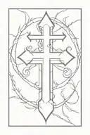 sinner cross made tattoo design idea