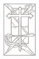 sinner cross made tattoo design idea
