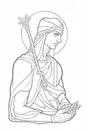 sinner saint arm tattoo design idea