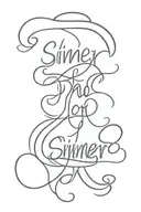 sinner letterings tattoo design idea