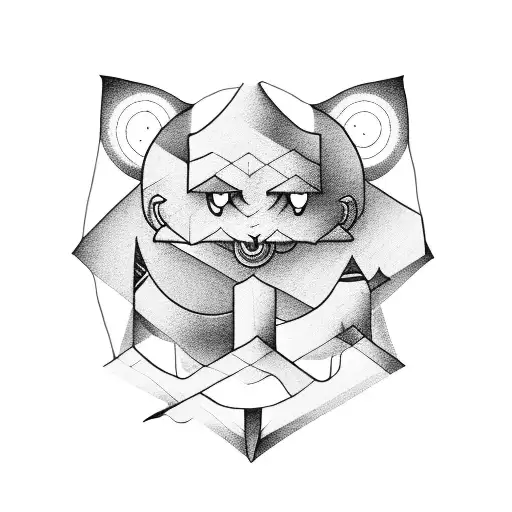 camping forest  runes tattoo design idea