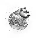 camping/ forest axe viking bear tattoo design idea