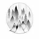 camping forest  runes tattoo design idea