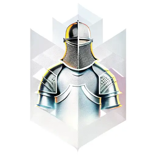 whole body medieval knight with checkered armor  tattoo design idea