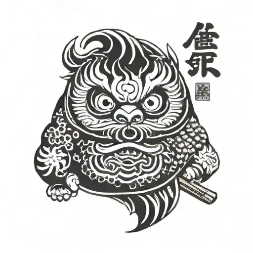daruma-san tattoo design idea
