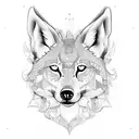 loba com família flores alecrim  tattoo design idea