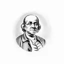 A basketball hoop with Benjamin Franklin's face as the backboard tattoo design idea