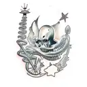 alien abduction tattoo design idea