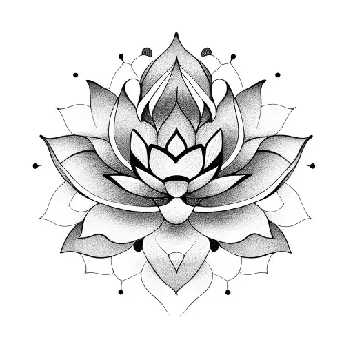 Minimalist Lotus Tattoo With Yoga Symbol Vector Illustration In Isolation  Vector, Nature, Petal, Template PNG and Vector with Transparent Background  for Free Download