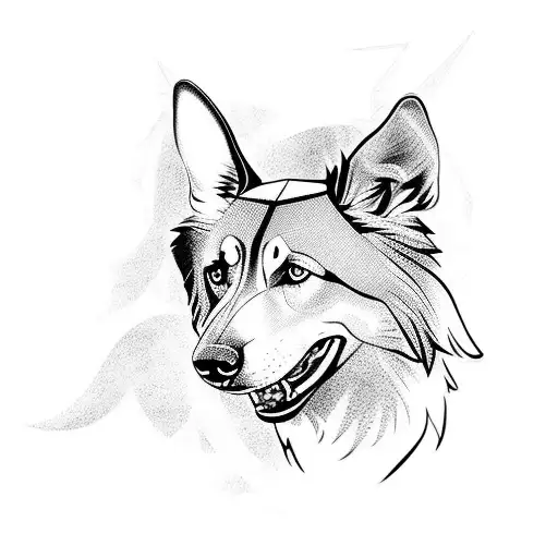 venom belgian shepherd dog tattoo design idea