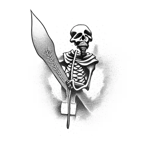 skateboarding grim reaper tattoo design idea