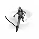 skateboarding grim reaper tattoo design idea