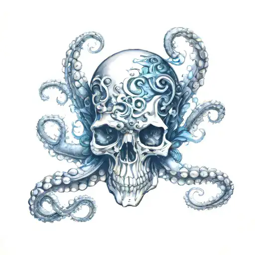 octopus skull tattoo design idea