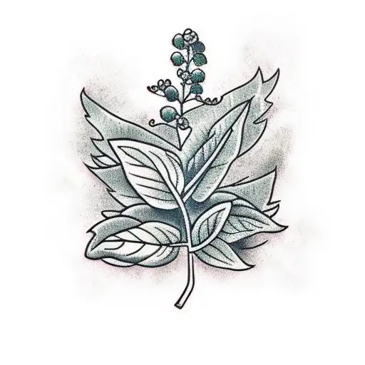 blackberry plant tattoo design idea