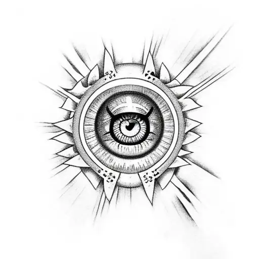 dargon ball z with illuminate eye tattoo design idea