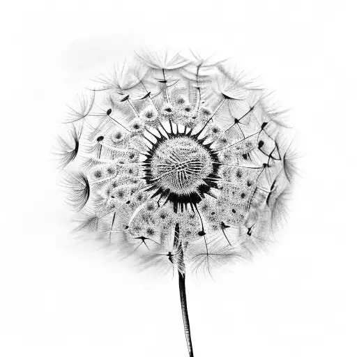 An intricate garter made of dandelion stems and seeds tattoo design idea