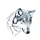 A stock market graph forming the shape of a wolf's head tattoo design idea