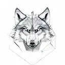 A stock market graph forming the shape of a wolf's head tattoo design idea