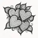 mini hearts one heart made tattoo design idea
