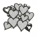 mini hearts one heart made tattoo design idea