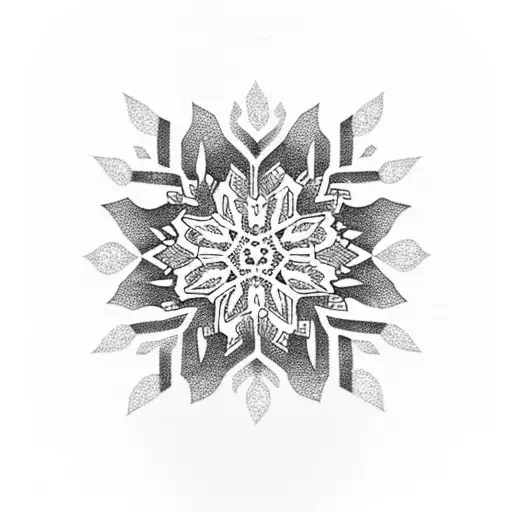 snowflake tattoo design idea