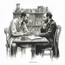 scene from brothers karamazov when ivan and alosha are speaking and ivan is telling his the grand inquizitor novel tattoo design idea