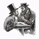 scene from brothers karamazov when ivan and alosha are speaking and ivan is telling his the grand inquizitor novel tattoo design idea