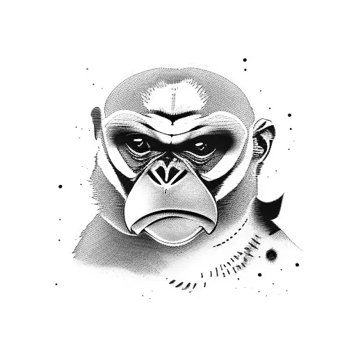  a monkey, penguin, bulldog and bomb around tattoo design idea