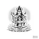 lord shiva and shakti tattoo design idea