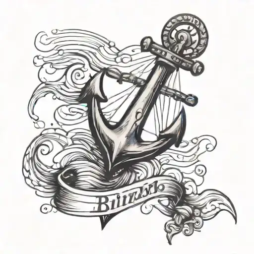 anchor with words 'Bring Me That Horizon' tattoo design idea