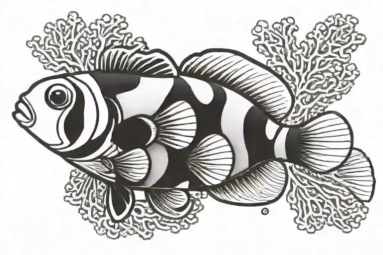 clownfish tattoo design idea