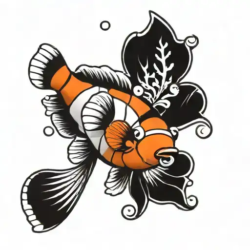 Clownfish  tattoo design idea