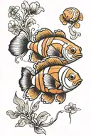 Clownfish  tattoo design idea