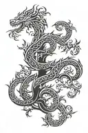 welsh dragon climbing tree of life tattoo design idea