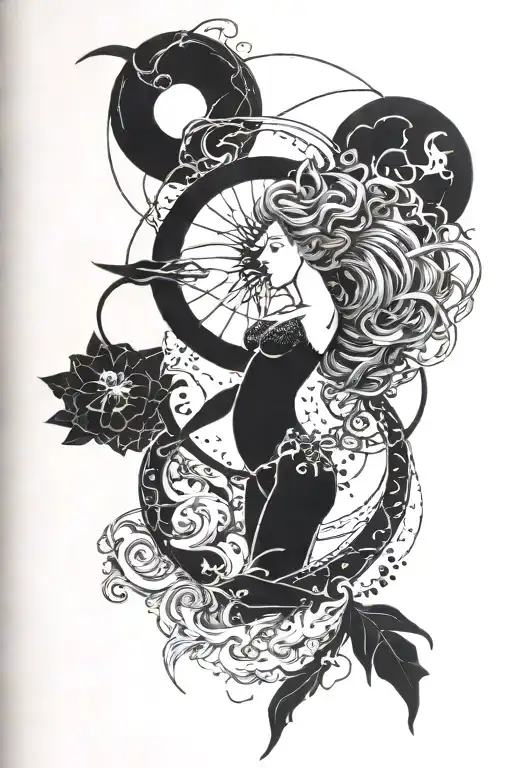 Aquarius sun Sagittarius moon cancer rising tattoo design idea