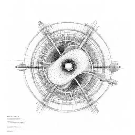 A Copenhagen cityscape with DNA strands forming the architecture, symbolizing the fusion of science and culture tattoo design idea
