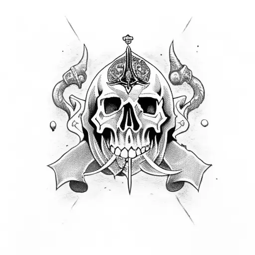 Ace of Spades with skull and dagger tattoo design idea
