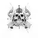 Ace of Spades with skull and dagger tattoo design idea