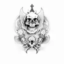 Ace of Spades with skull and dagger tattoo design idea