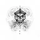 Ace of Spades with skull and dagger tattoo design idea