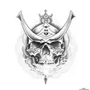 Ace of Spades card with skull and dagger tattoo design idea