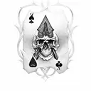 Ace of Spades card with skull and dagger tattoo design idea