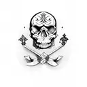 Ace of Spades card with skull and dagger tattoo design idea