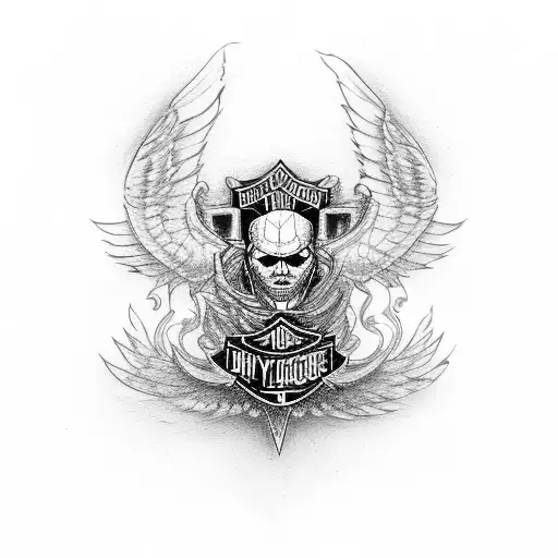 Harley Davidson motorcycle tattoo design idea