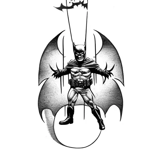 batman who laughs as the tarot card hangman tattoo design idea