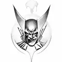 batman who laughs as the tarot card hangman tattoo design idea