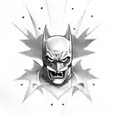 batman who laughs as the tarot card hangman tattoo design idea