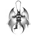 batman who laughs as the tarot card hangman tattoo design idea