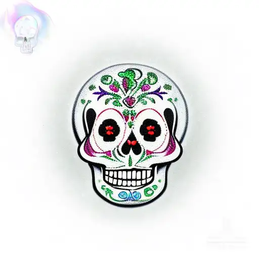 sugar skull cupcake weed rockabilly tattoo design idea